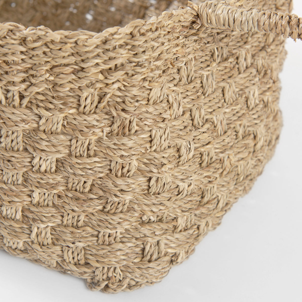 Emra Light Brown Seagrass Baskets - Set of 3-Decorative Baskets-DECOROLALA