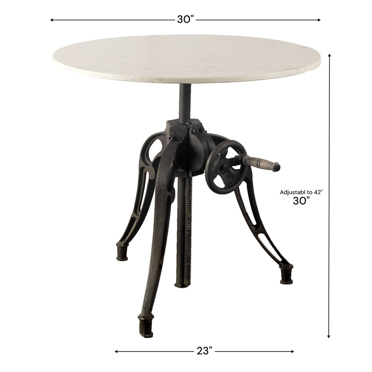 Emslie 30" Round Dining Table | Modern | White Marble & Black Metal | Seats 2-Dining Tables-DECOROLALA
