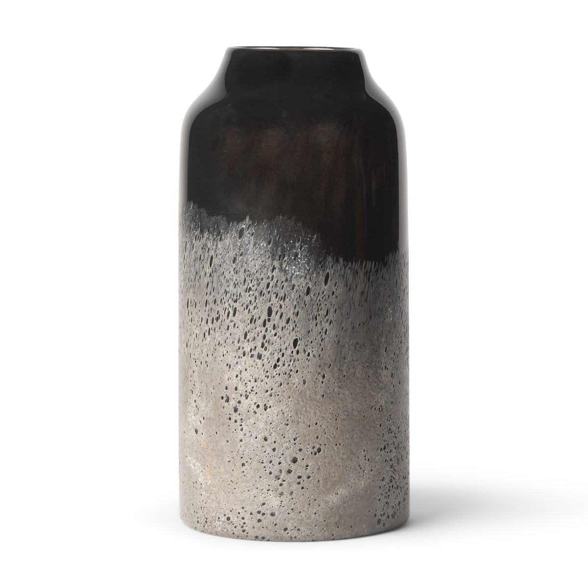 Emu Short Black w/ Gray Vase-Vase-DECOROLALA