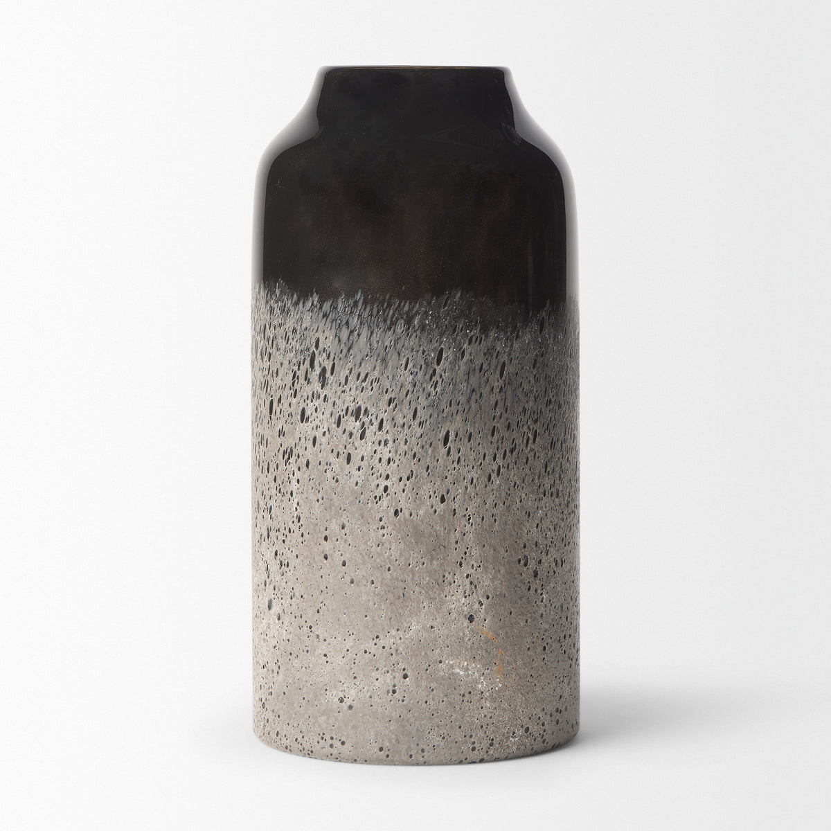 Emu Short Black w/ Gray Vase-Vase-DECOROLALA