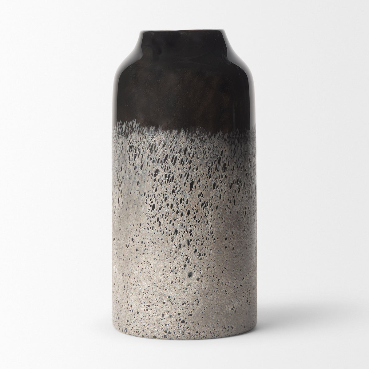 Emu Short Black w/ Gray Vase-Vase-DECOROLALA