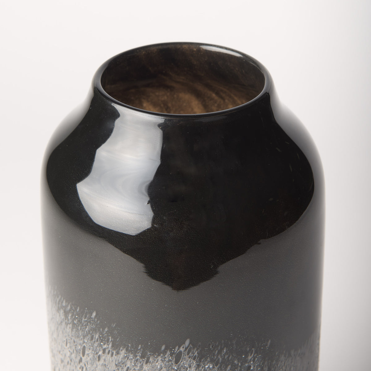 Emu Short Black w/ Gray Vase-Vase-DECOROLALA
