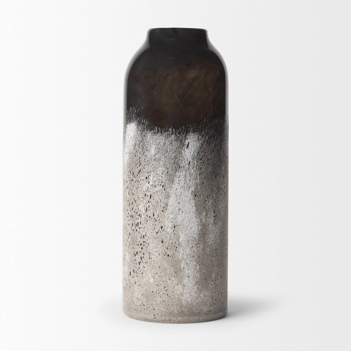 Emu Tall Black w/ Gray Vase-Vase-DECOROLALA