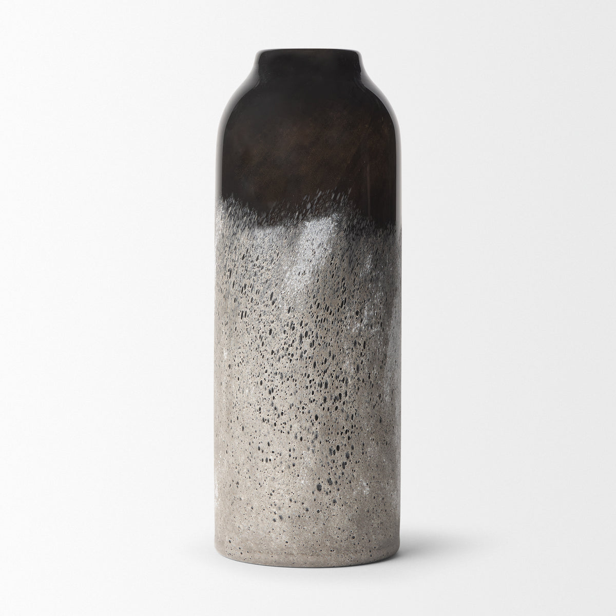 Emu Tall Black w/ Gray Vase-Vase-DECOROLALA