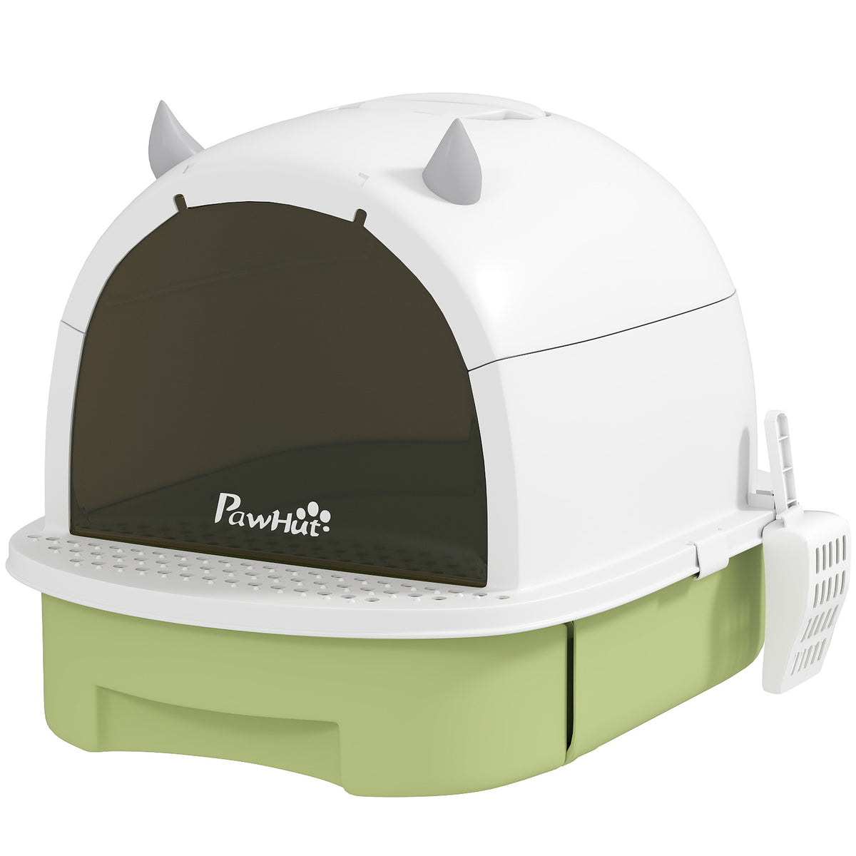 Enclosed Cat Litter Box with Drawer and Scoop - Green-Cats-DECOROLALA
