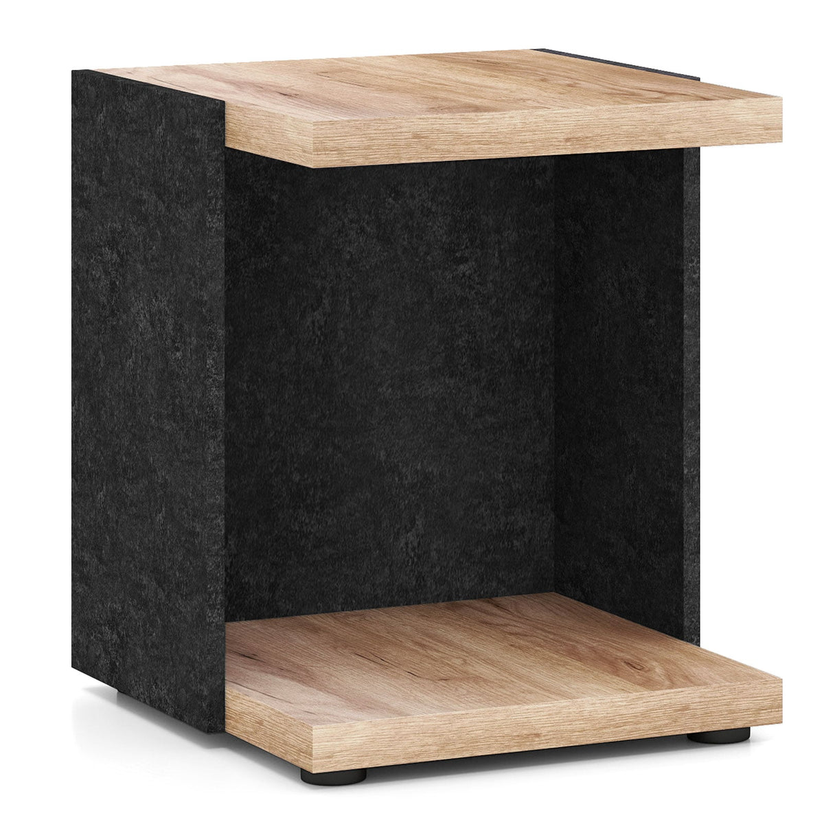 End Table 2-Tier Sofa Side Table with Open Storage Shelf-Oak-End & Side Tables-DECOROLALA