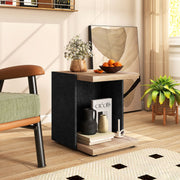 End Table 2-Tier Sofa Side Table with Open Storage Shelf-Oak-End & Side Tables-DECOROLALA