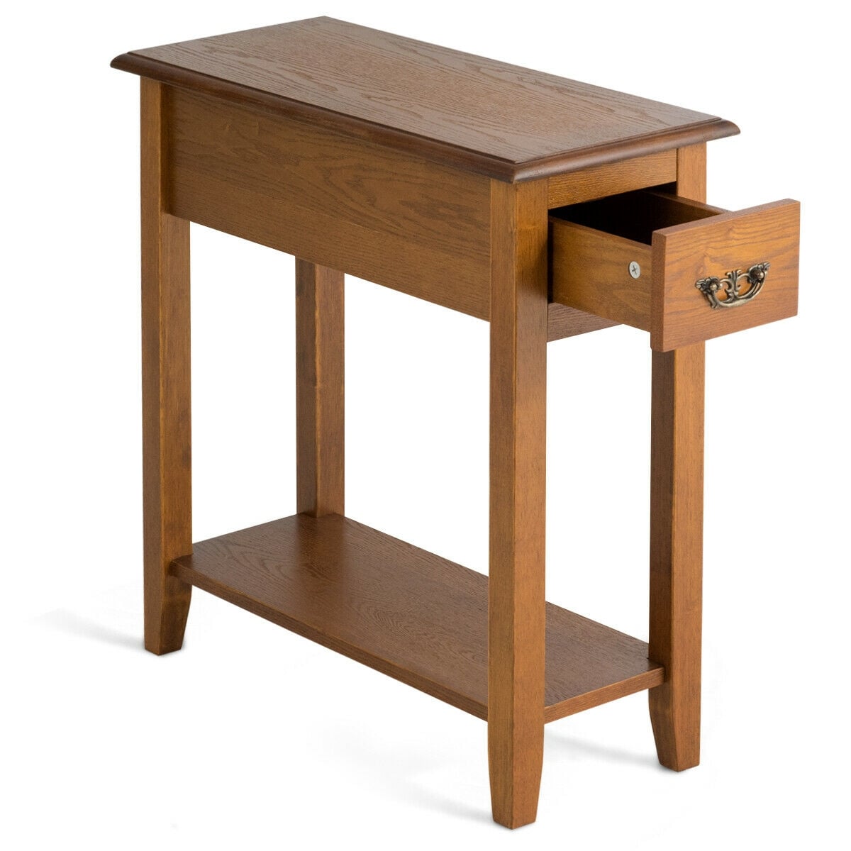 End Table Bedside Sofa End Table Narrow Nightstand with Wooden Legs-End & Side Tables-DECOROLALA