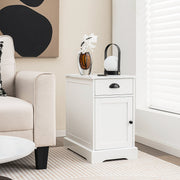 End Table with Charging Station and Flip Top-White-End & Side Tables-DECOROLALA