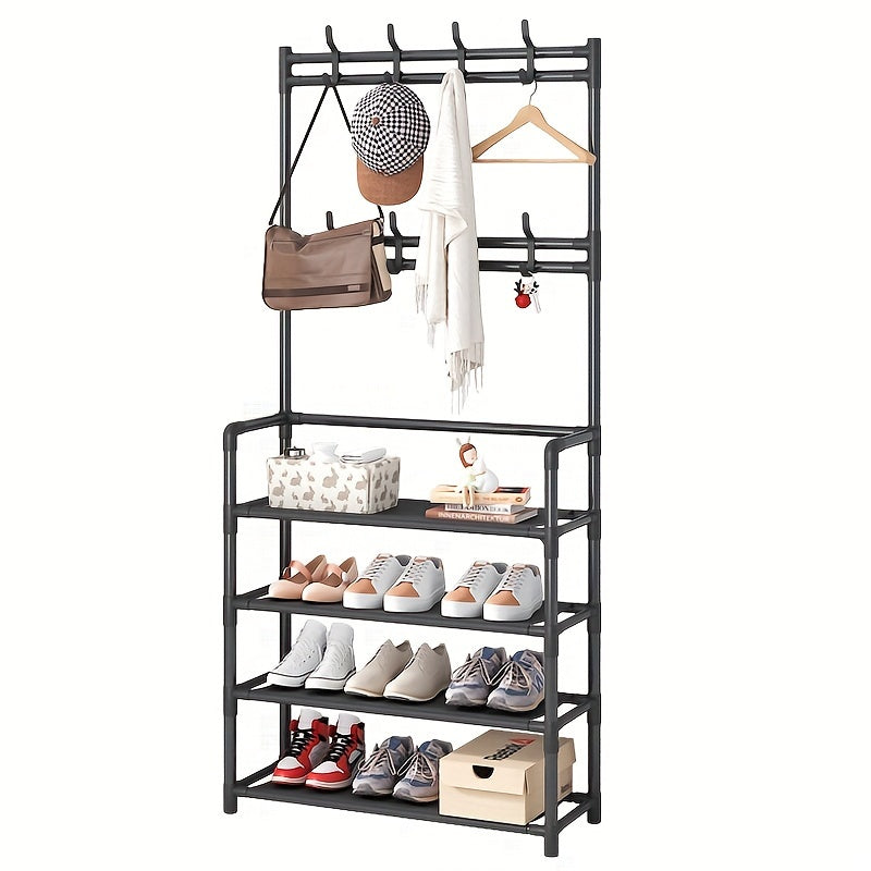 Entryway Coat and Shoe Rack with Hooks (1PC)-Shoe Racks & Organisers-DECOROLALA
