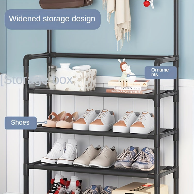 Entryway Coat and Shoe Rack with Hooks (1PC)-Shoe Racks & Organisers-DECOROLALA