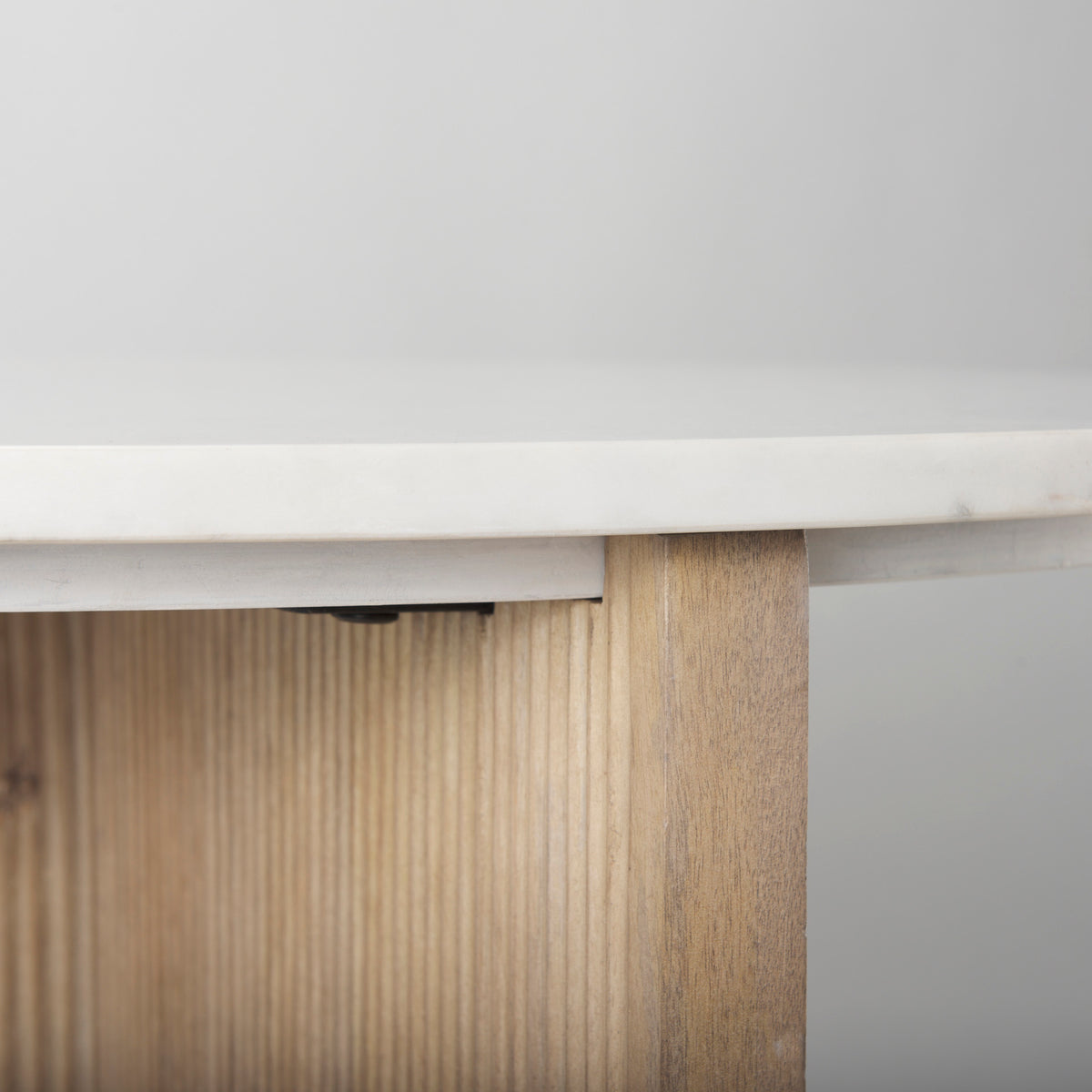 Enzo 32" Round Tabletop w/ Fluted Wood Base Foyer Accent Table-Accent Tables-DECOROLALA