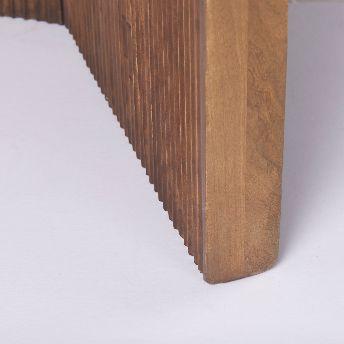 Enzo 32" Round Tabletop w/ Fluted Wood Base Foyer Accent Table-Accent Tables-DECOROLALA