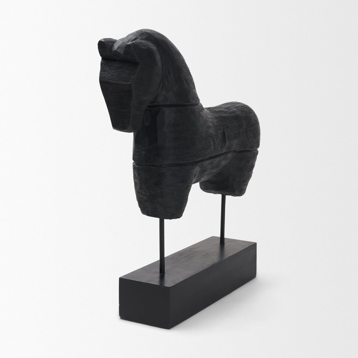 Equus Black Wooden Horse Decorative Object-Objects-DECOROLALA