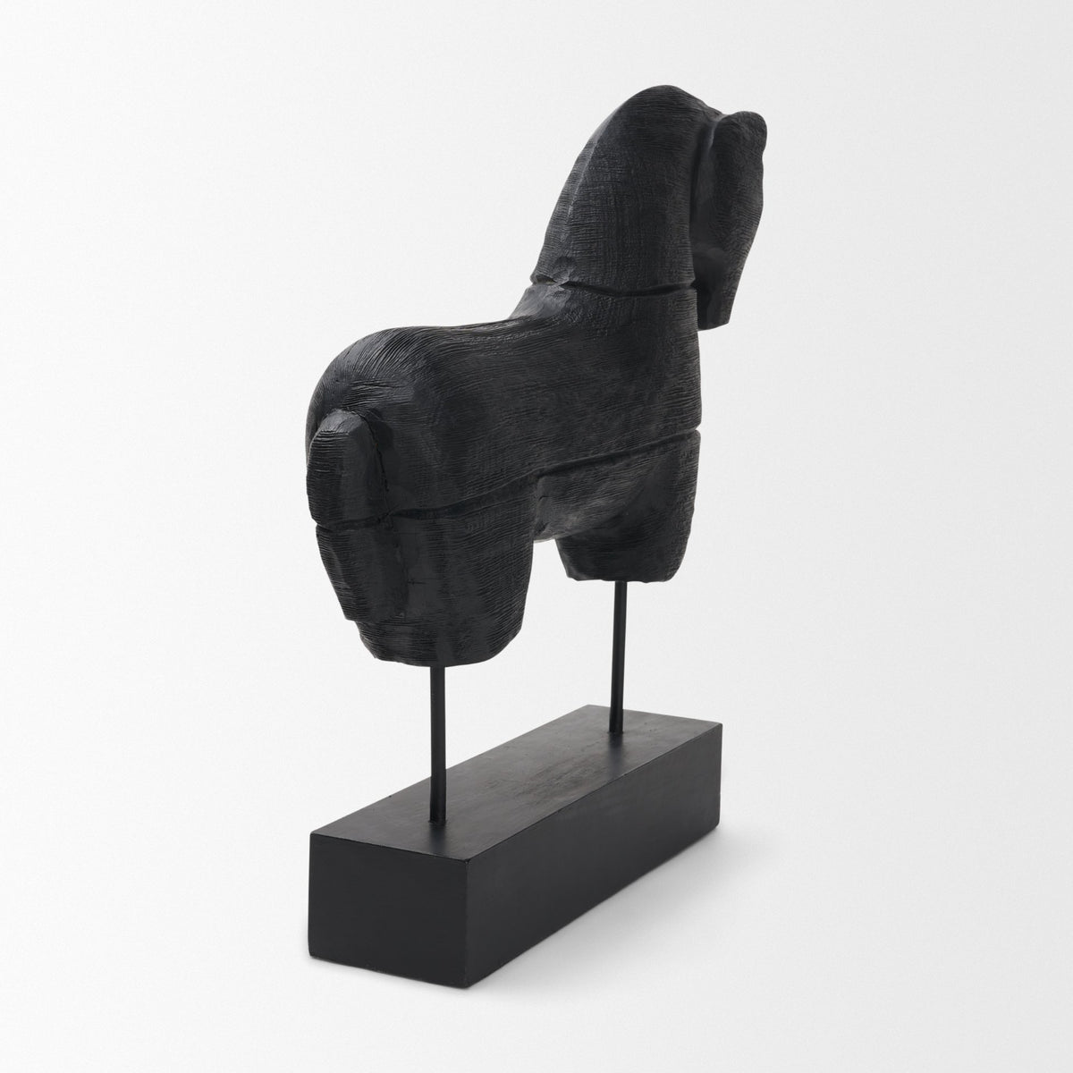 Equus Black Wooden Horse Decorative Object-Objects-DECOROLALA