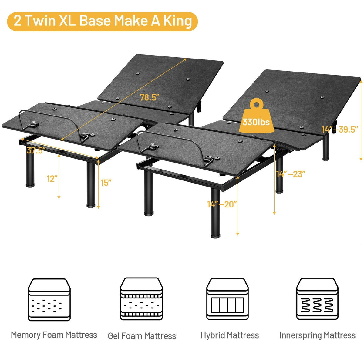 Ergonomic Adjustable Bed Frame-Simple Bed Frame-DECOROLALA