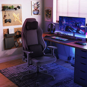 Ergonomic High Back Computer Chair with Magnetic Headrest and Lumbar Pillow-Black-Gaming Chairs-DECOROLALA