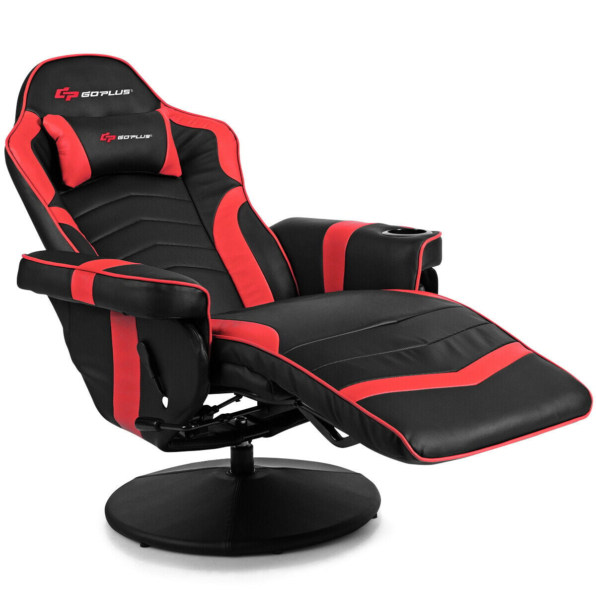 Ergonomic High Back Massage Gaming Chair Gaming Recliner with Pillow-Red-Gaming Chairs-DECOROLALA