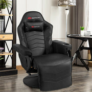 Ergonomic High Back Massage Gaming Chair with Pillow-Black-Gaming Chairs-DECOROLALA