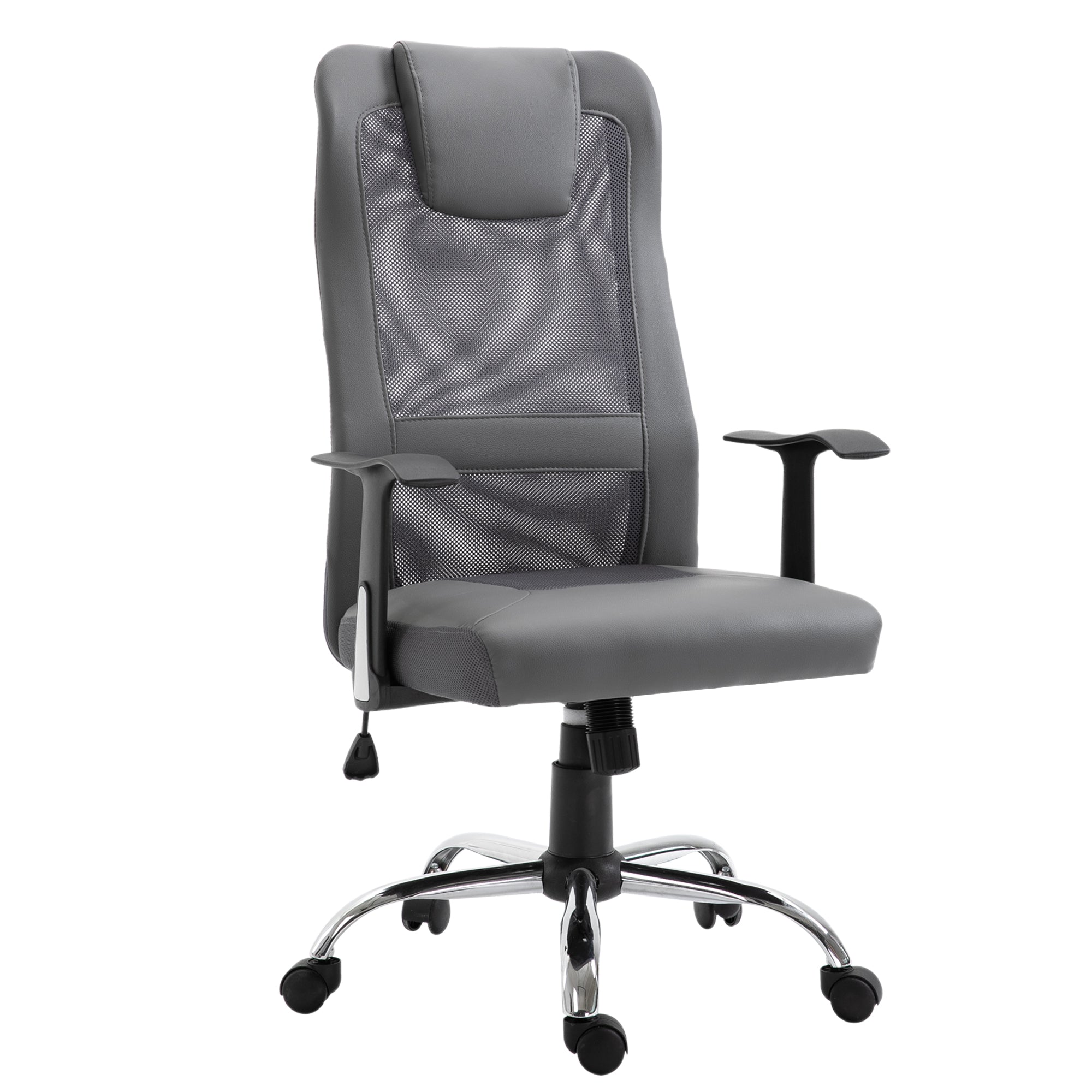 Ergonomic High Back Mesh Office Chair - Grey-Office Products > Office Furniture > Office Chairs > Task Chairs-DECOROLALA