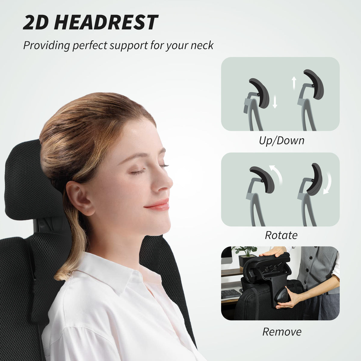Ergonomic High Back Mesh Office Chair with Footrest - Black-Office Chairs-DECOROLALA