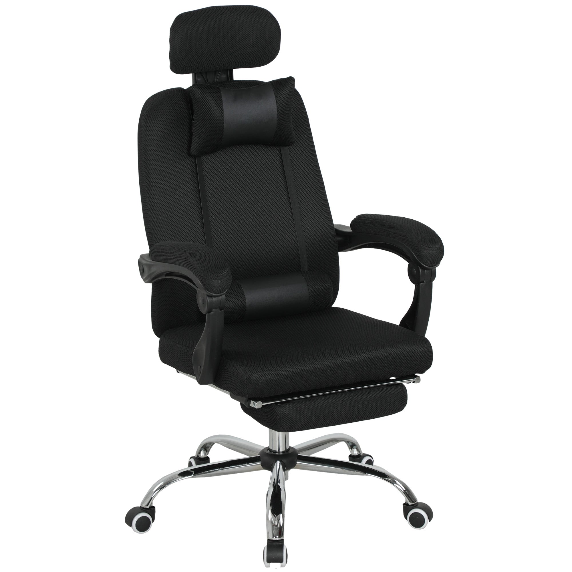 Ergonomic Executive High Back Office Chair with Footrest, Lumbar Support, Black-Office Products > Office Furniture > Office Chairs > Executive & Manager Chairs-DECOROLALA