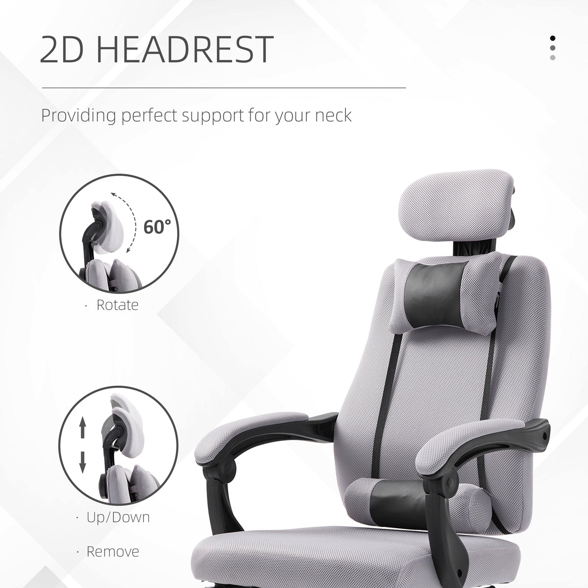 Ergonomic Mesh Executive Office Chair with Footrest - Grey-Office Products > Office Furniture > Office Chairs > Executive & Manager Chairs-DECOROLALA