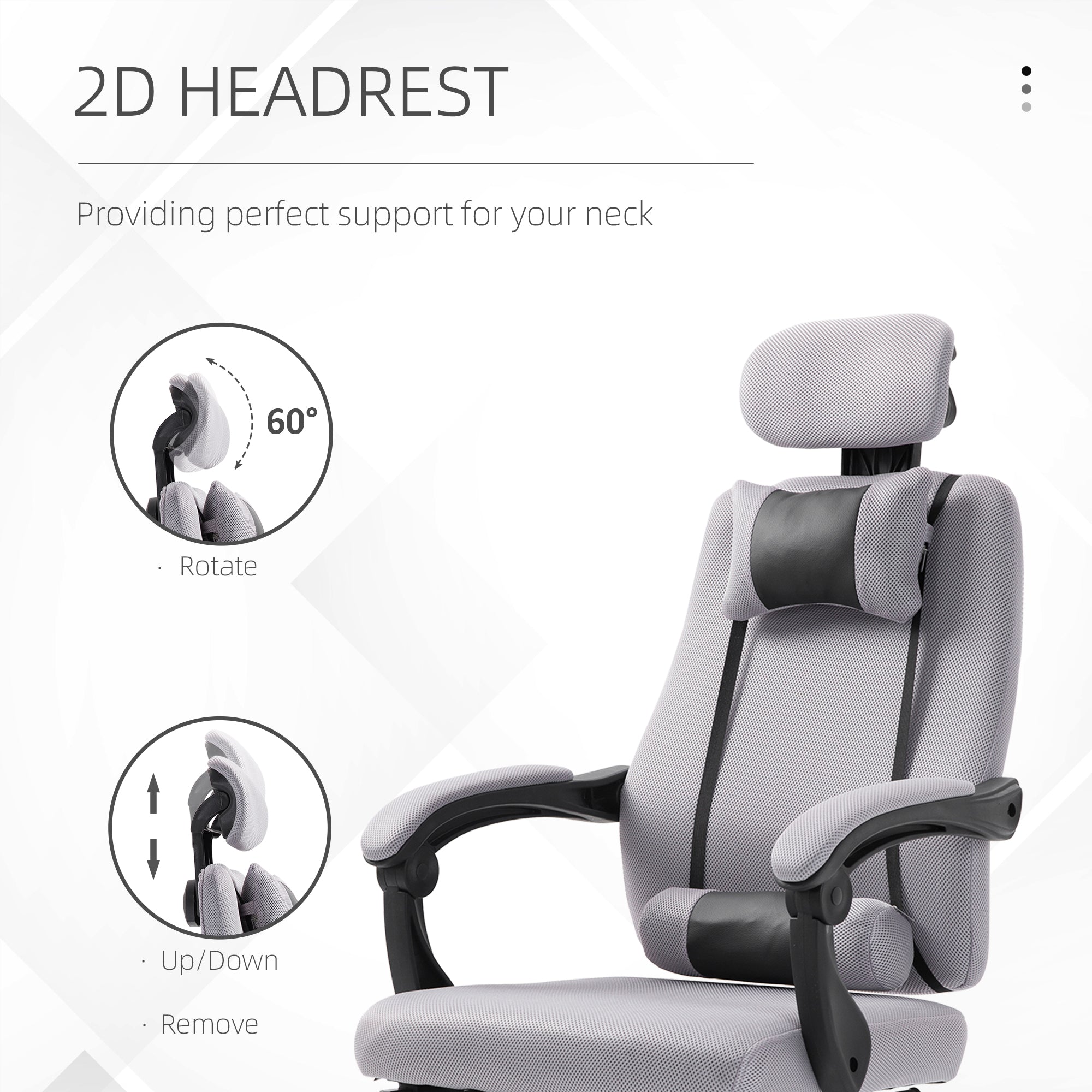 Ergonomic Mesh Executive Office Chair with Footrest - Grey-Office Products > Office Furniture > Office Chairs > Executive & Manager Chairs-DECOROLALA