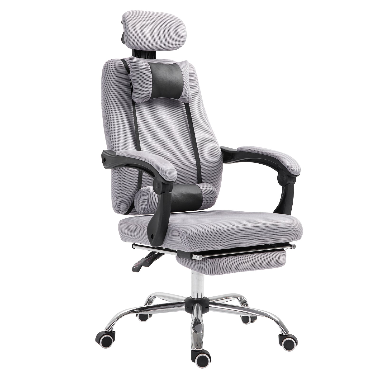 Ergonomic Mesh Executive Office Chair with Footrest - Grey-Office Products > Office Furniture > Office Chairs > Executive & Manager Chairs-DECOROLALA