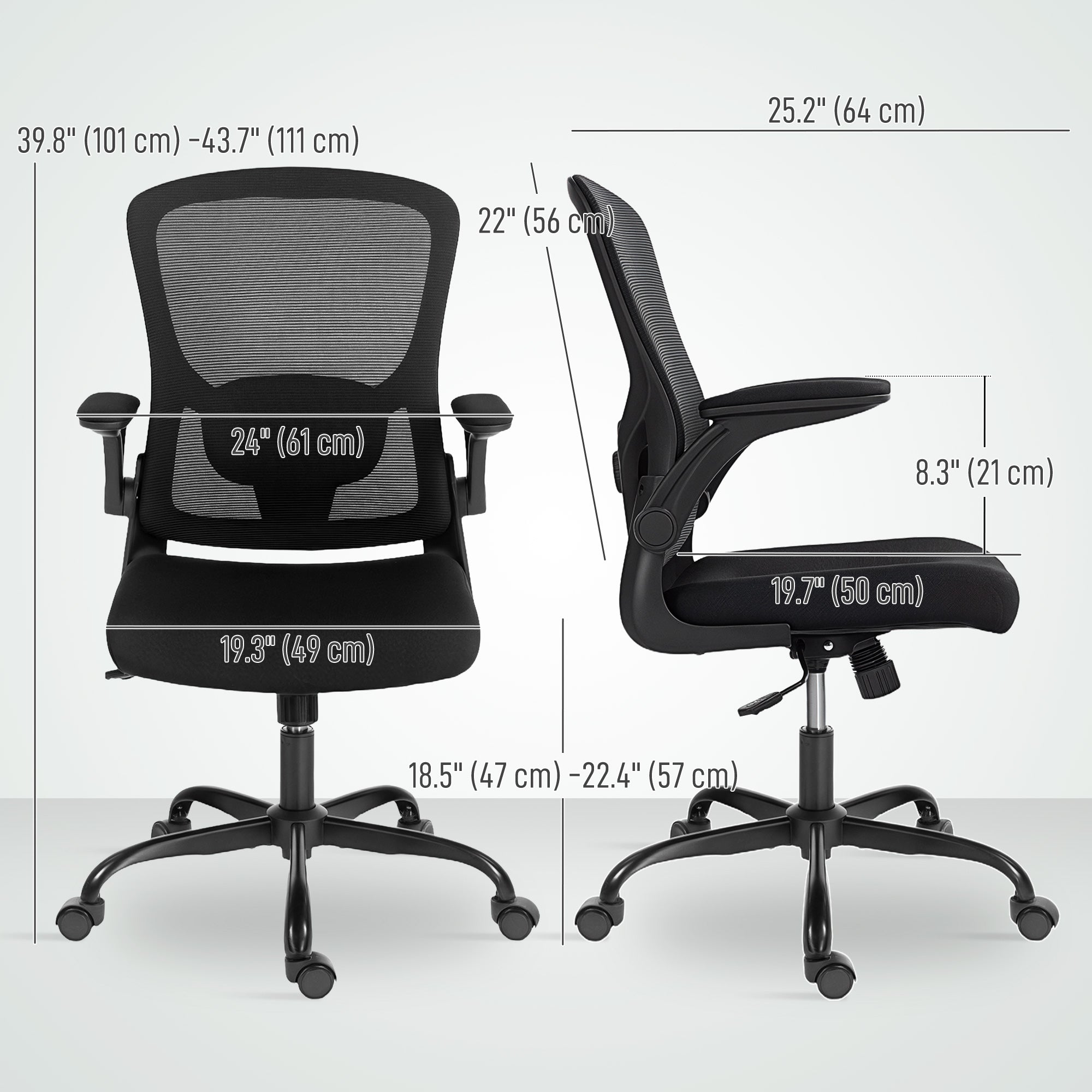 Ergonomic Mesh Office Chair - 4D Lumbar Support Black-Office Products > Office Furniture > Office Chairs > Task Chairs-DECOROLALA
