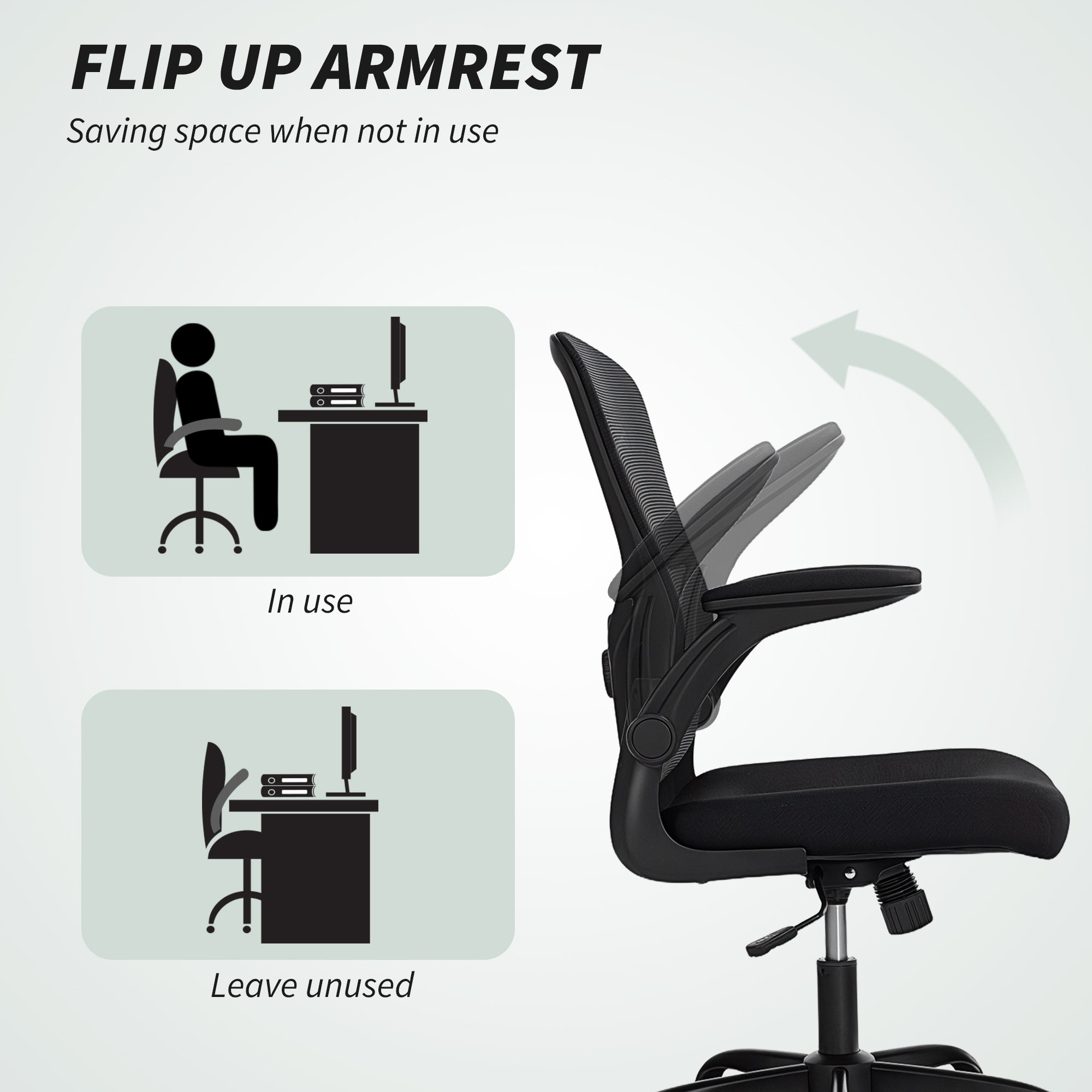 Ergonomic Mesh Office Chair - 4D Lumbar Support Black-Office Products > Office Furniture > Office Chairs > Task Chairs-DECOROLALA