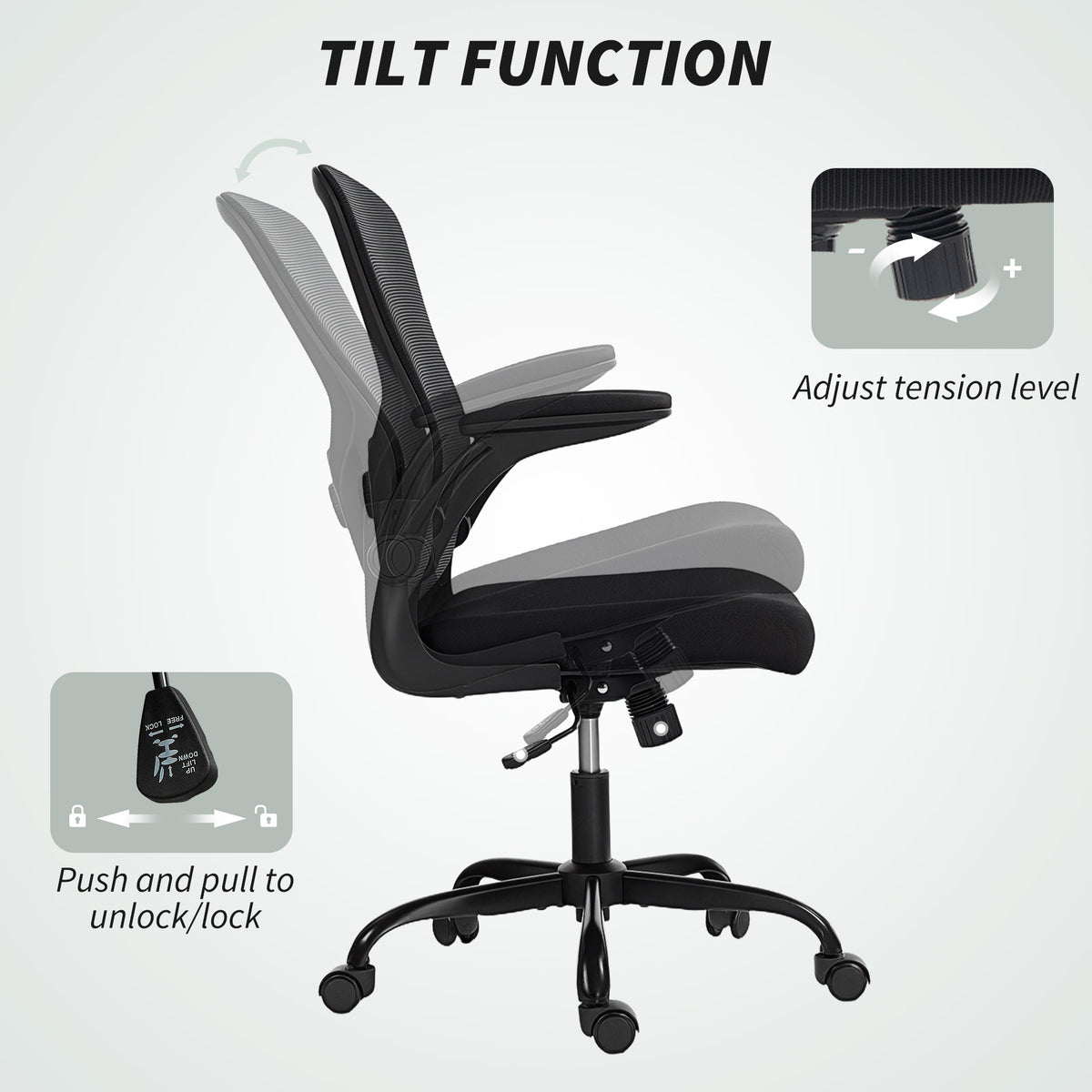 Ergonomic Mesh Office Chair - 4D Lumbar Support Black-Office Products > Office Furniture > Office Chairs > Task Chairs-DECOROLALA