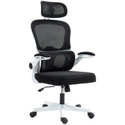 Ergonomic Mesh Office Chair - Black with Flip-up Arms-Office Products > Office Furniture > Office Chairs-DECOROLALA