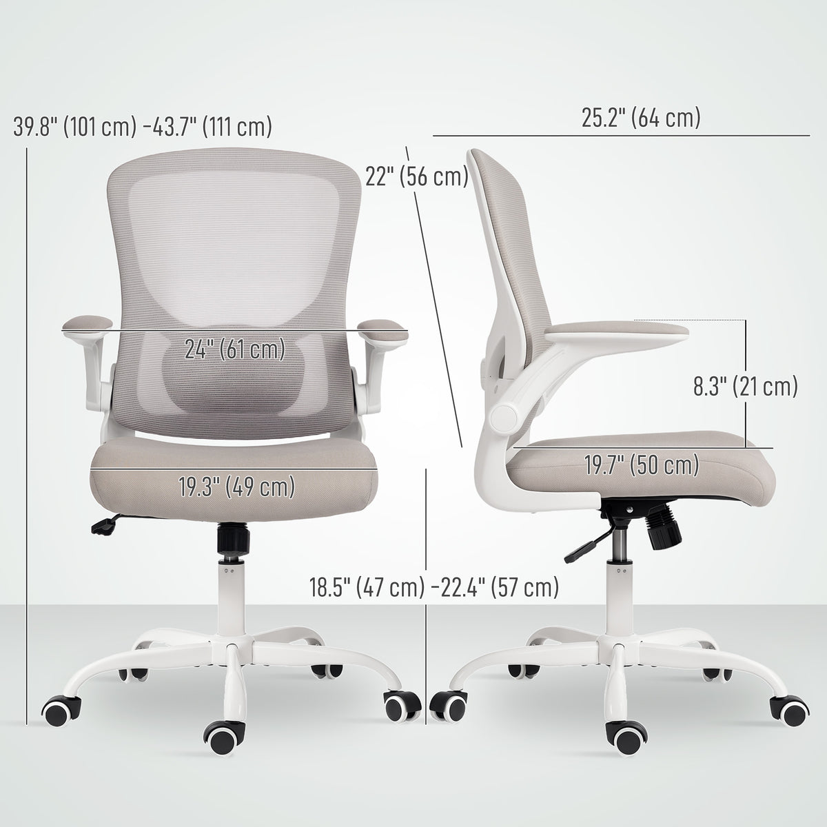 Ergonomic Mesh Office Chair - Grey with 4D Lumbar Support-Office Products > Office Furniture > Office Chairs > Task Chairs-DECOROLALA