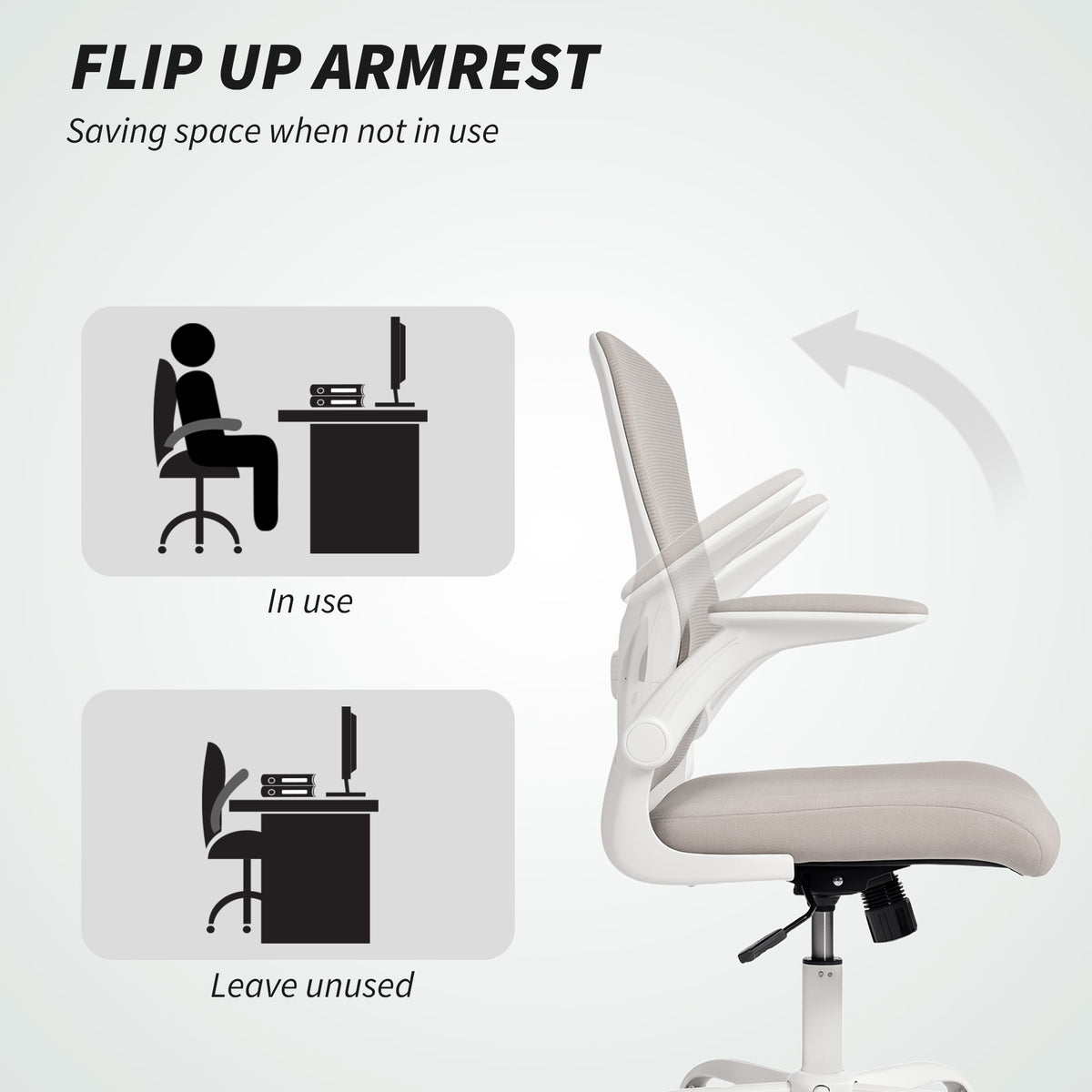 Ergonomic Mesh Office Chair - Grey with 4D Lumbar Support-Office Products > Office Furniture > Office Chairs > Task Chairs-DECOROLALA