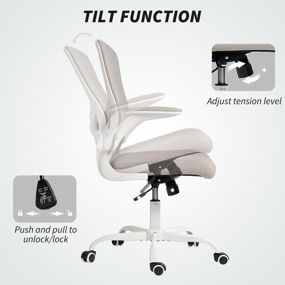 Ergonomic Mesh Office Chair - Grey with 4D Lumbar Support-Office Products > Office Furniture > Office Chairs > Task Chairs-DECOROLALA