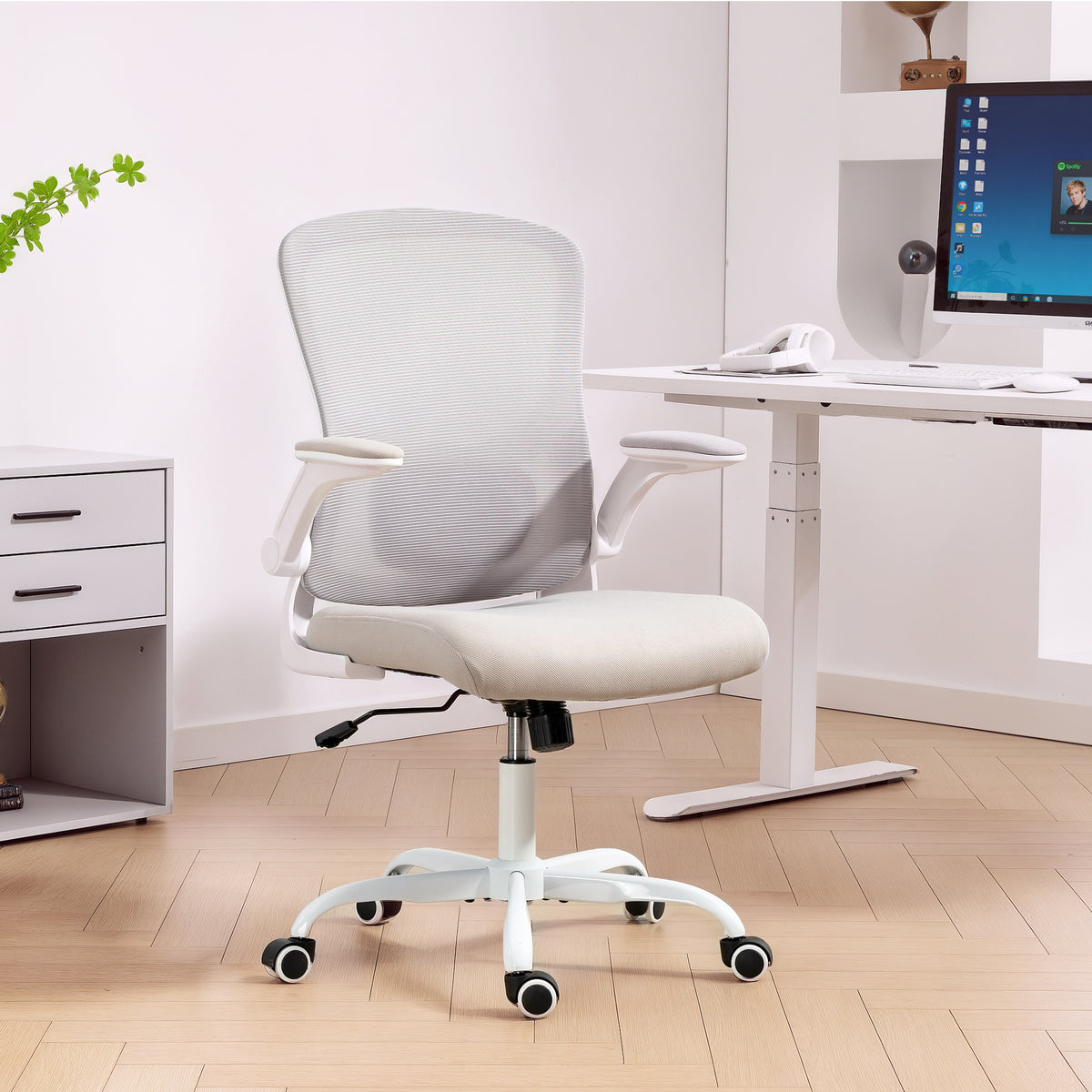 Ergonomic Mesh Office Chair - Grey with 4D Lumbar Support-Office Products > Office Furniture > Office Chairs > Task Chairs-DECOROLALA