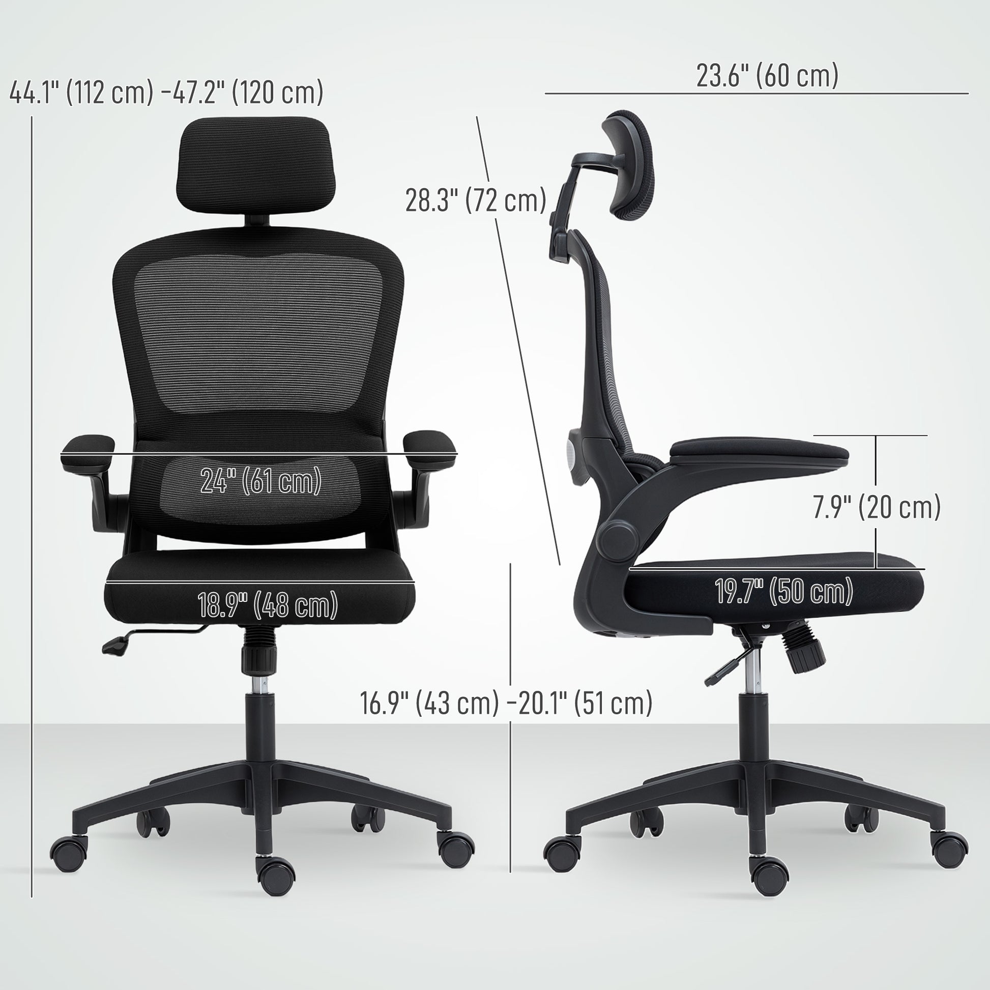 Ergonomic Mesh Office Chair - High Back Black Desk Chair-Office Products > Office Furniture > Office Chairs > Task Chairs-DECOROLALA
