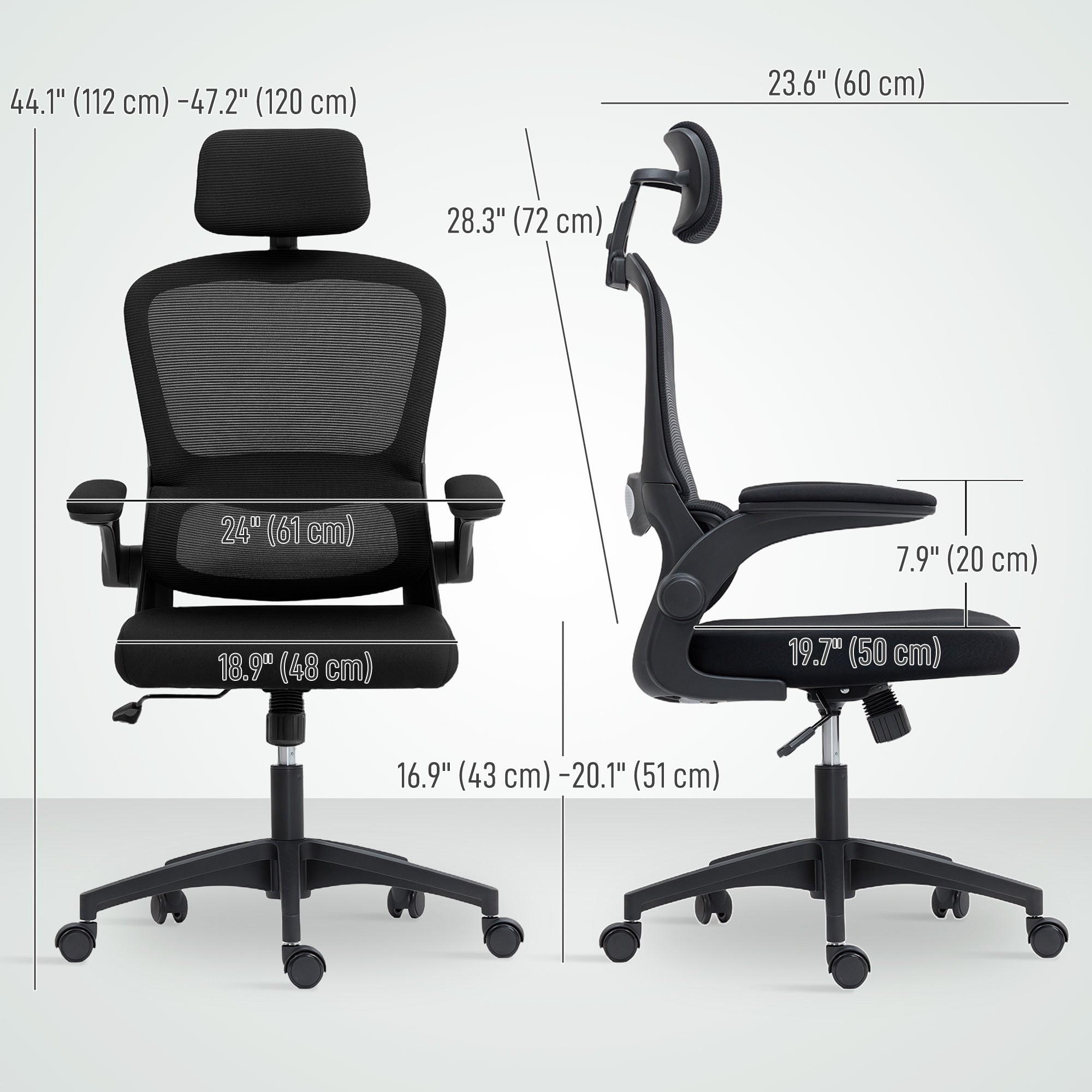 Ergonomic Mesh Office Chair - High Back Black Desk Chair-Office Products > Office Furniture > Office Chairs > Task Chairs-DECOROLALA
