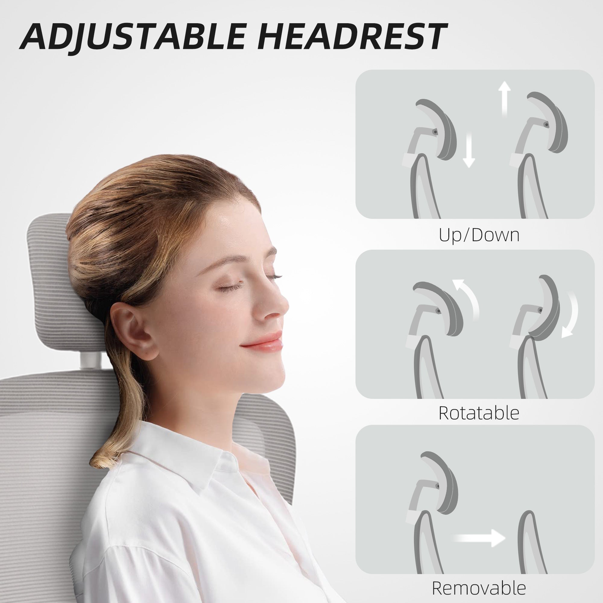 Ergonomic Mesh Office Chair - High Back Grey with Flip-Up Arms-Office Products > Office Furniture > Office Chairs > Task Chairs-DECOROLALA