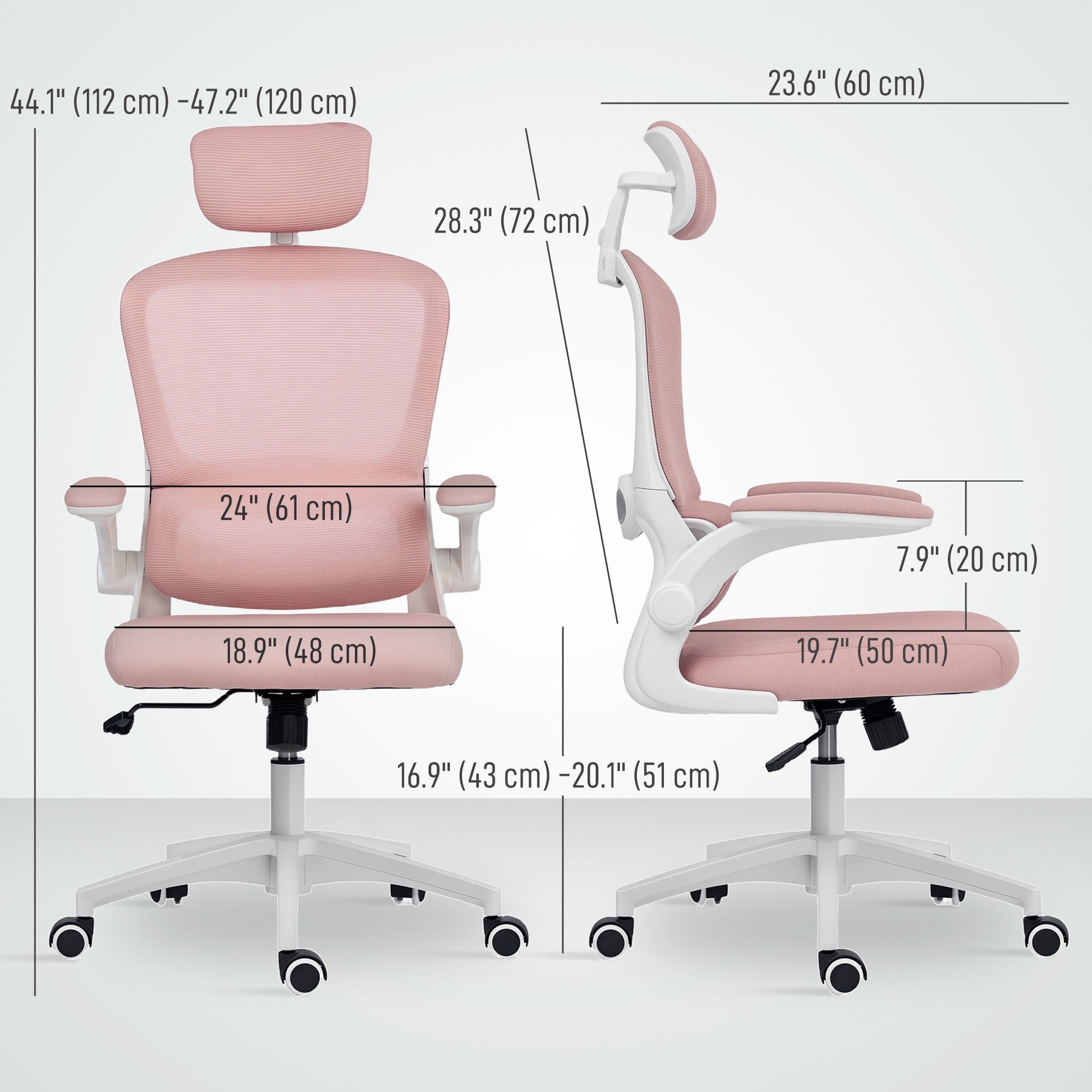 Ergonomic Mesh Office Chair - High Back Pink Desk Chair-Office Products > Office Furniture > Office Chairs > Task Chairs-DECOROLALA