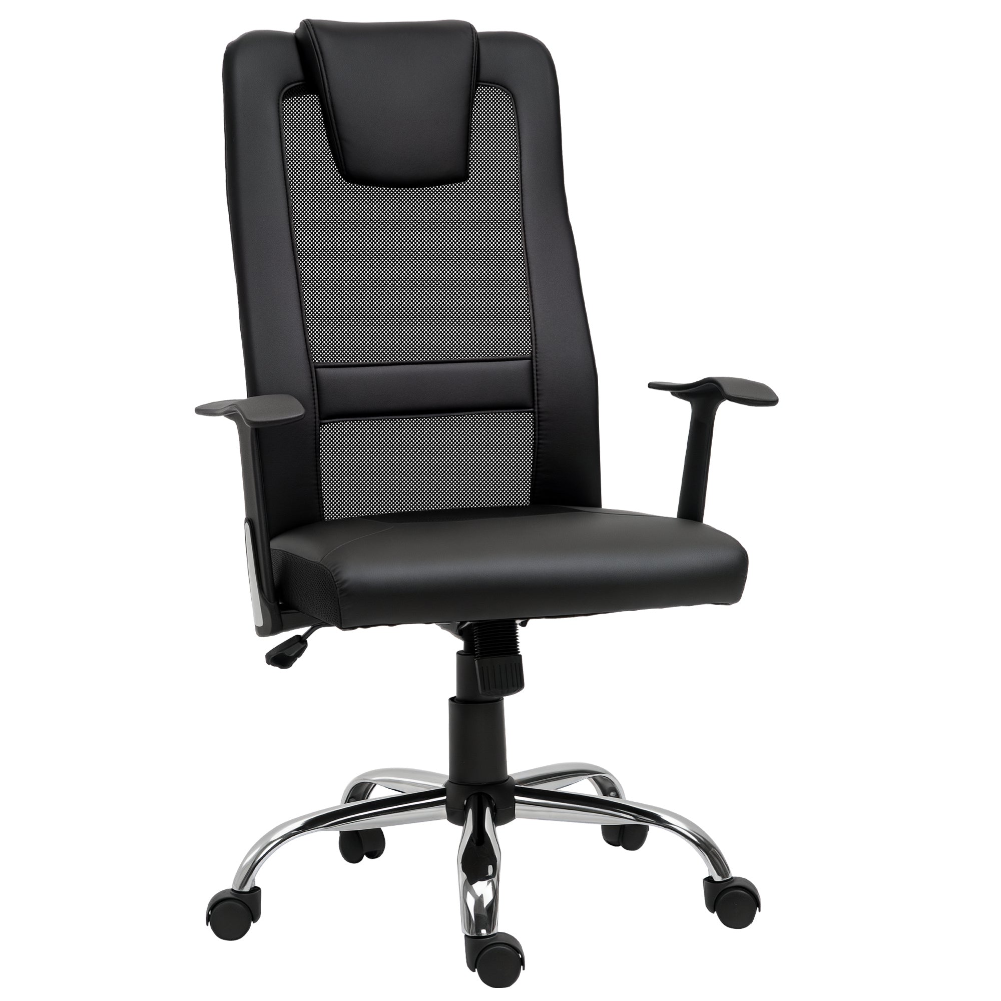 Ergonomic Mesh Office Chair - High Back with Headrest, Black-Office Products > Office Furniture > Office Chairs > Task Chairs-DECOROLALA