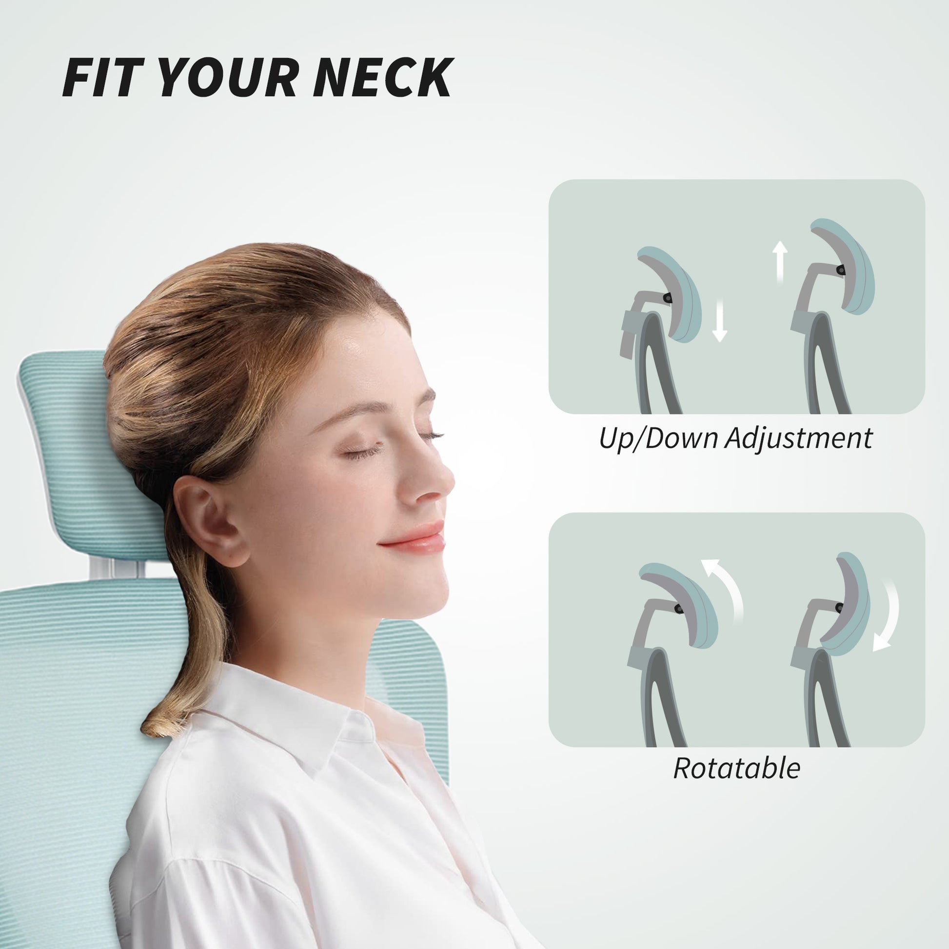 Ergonomic Mesh Office Chair - Light Green with Flip-up Arms-Office Products > Office Furniture > Office Chairs > Task Chairs-DECOROLALA