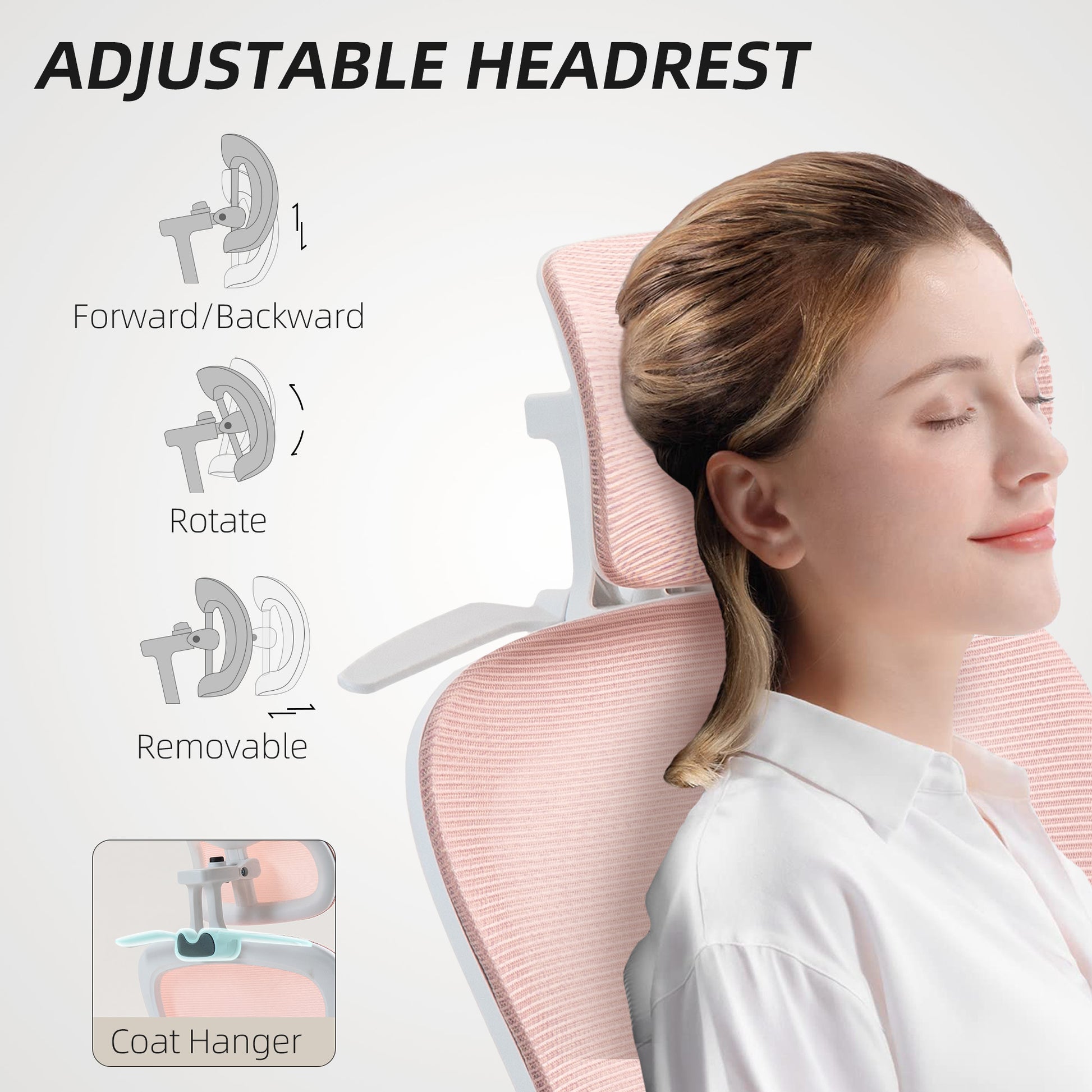 Ergonomic Mesh Office Chair - Pink with Flip-up Arms-Office Products > Office Furniture > Office Chairs-DECOROLALA