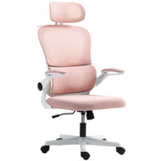 Ergonomic Mesh Office Chair - Pink with Flip-up Arms-Office Products > Office Furniture > Office Chairs-DECOROLALA