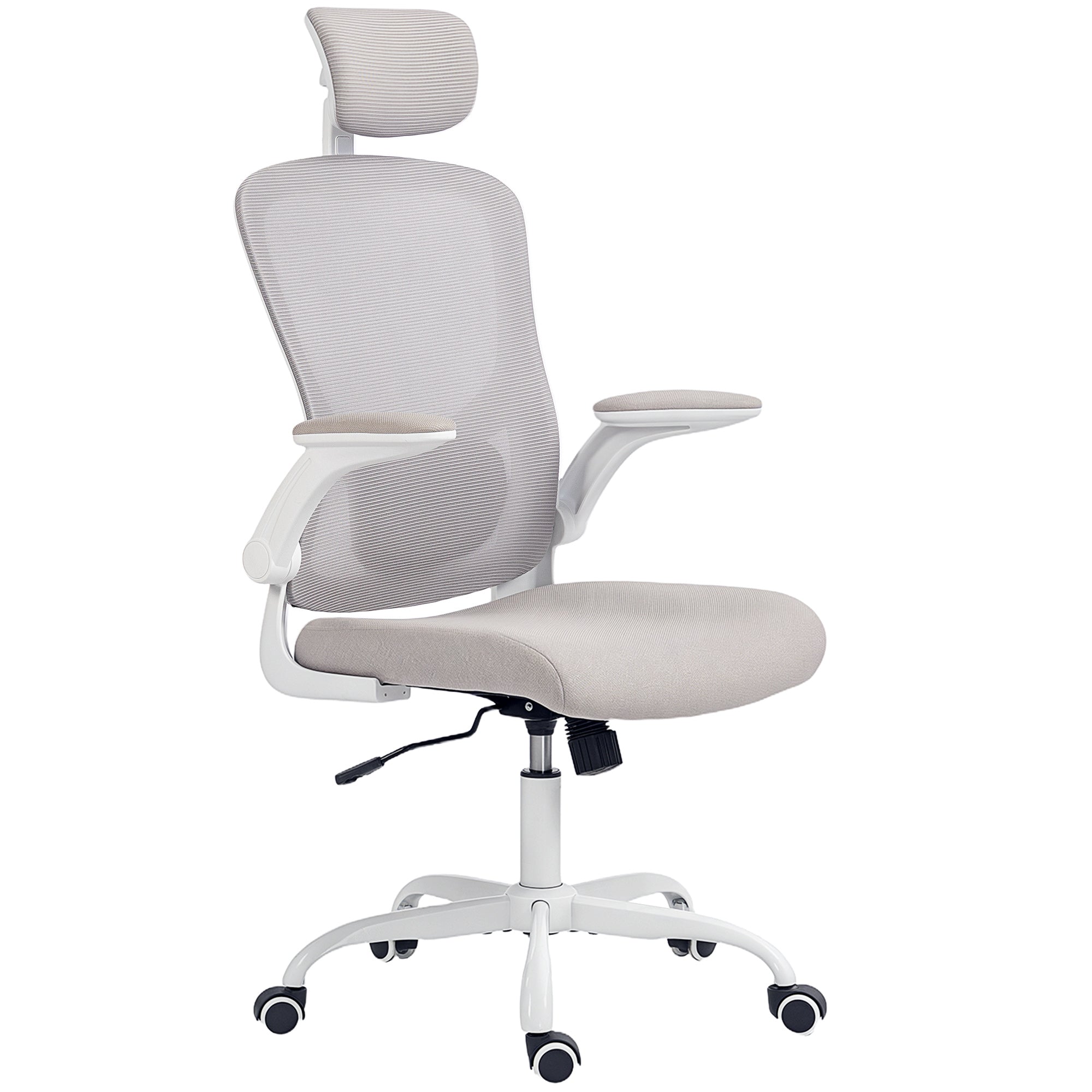 Ergonomic Mesh Office Chair with 4D Lumbar Support - Grey-Office Products > Office Furniture > Office Chairs > Task Chairs-DECOROLALA