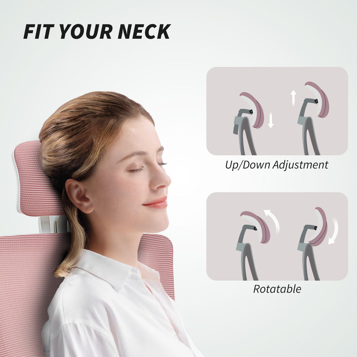 Ergonomic Mesh Office Chair with Flip-up Arms - Pink-Office Products > Office Furniture > Office Chairs > Task Chairs-DECOROLALA