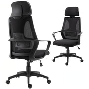 Ergonomic Mesh Office Chair with Headrest - Black-Office Products > Office Furniture > Office Chairs > Task Chairs-DECOROLALA