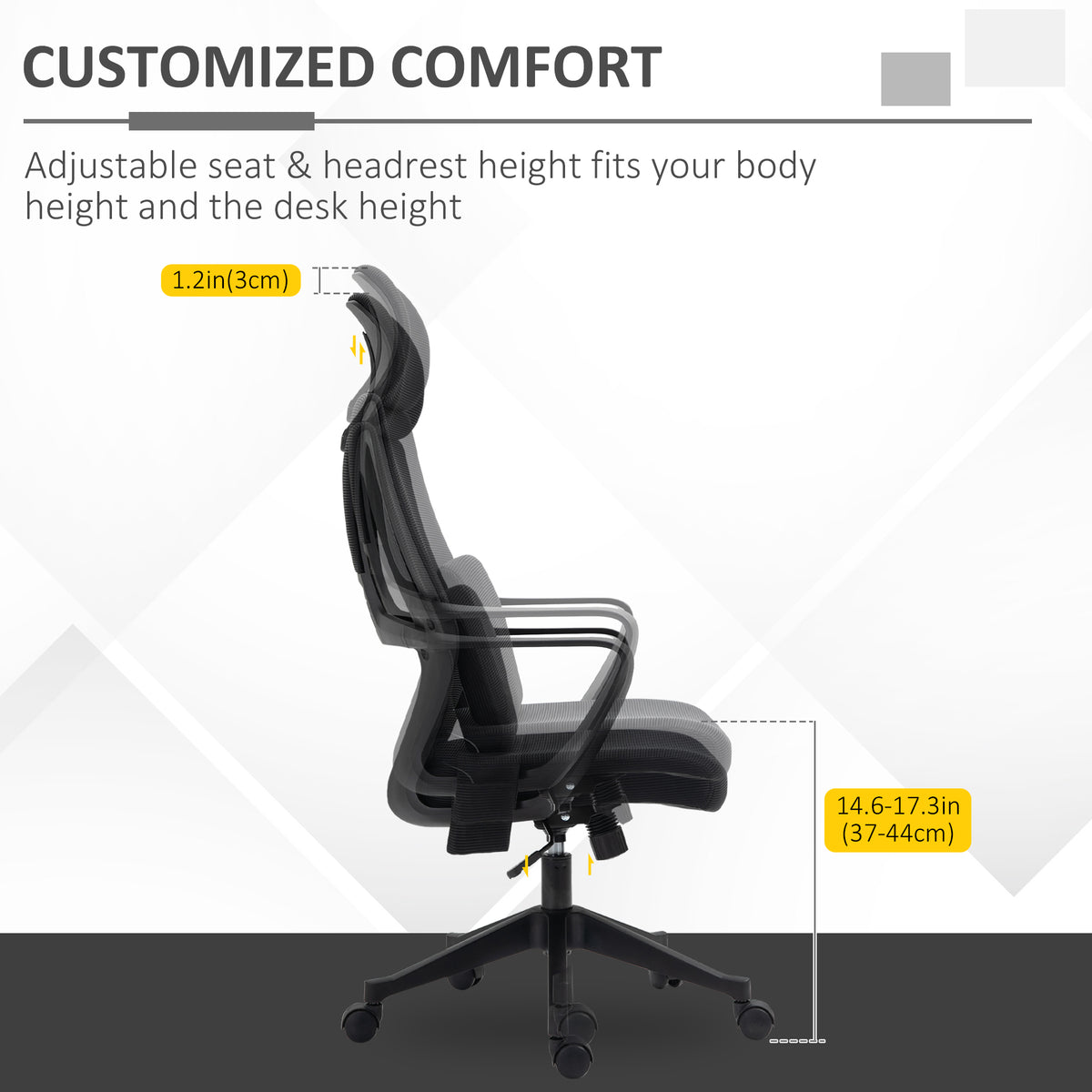 Ergonomic Mesh Office Chair with Massage Lumbar - Black-Massage Chairs-DECOROLALA