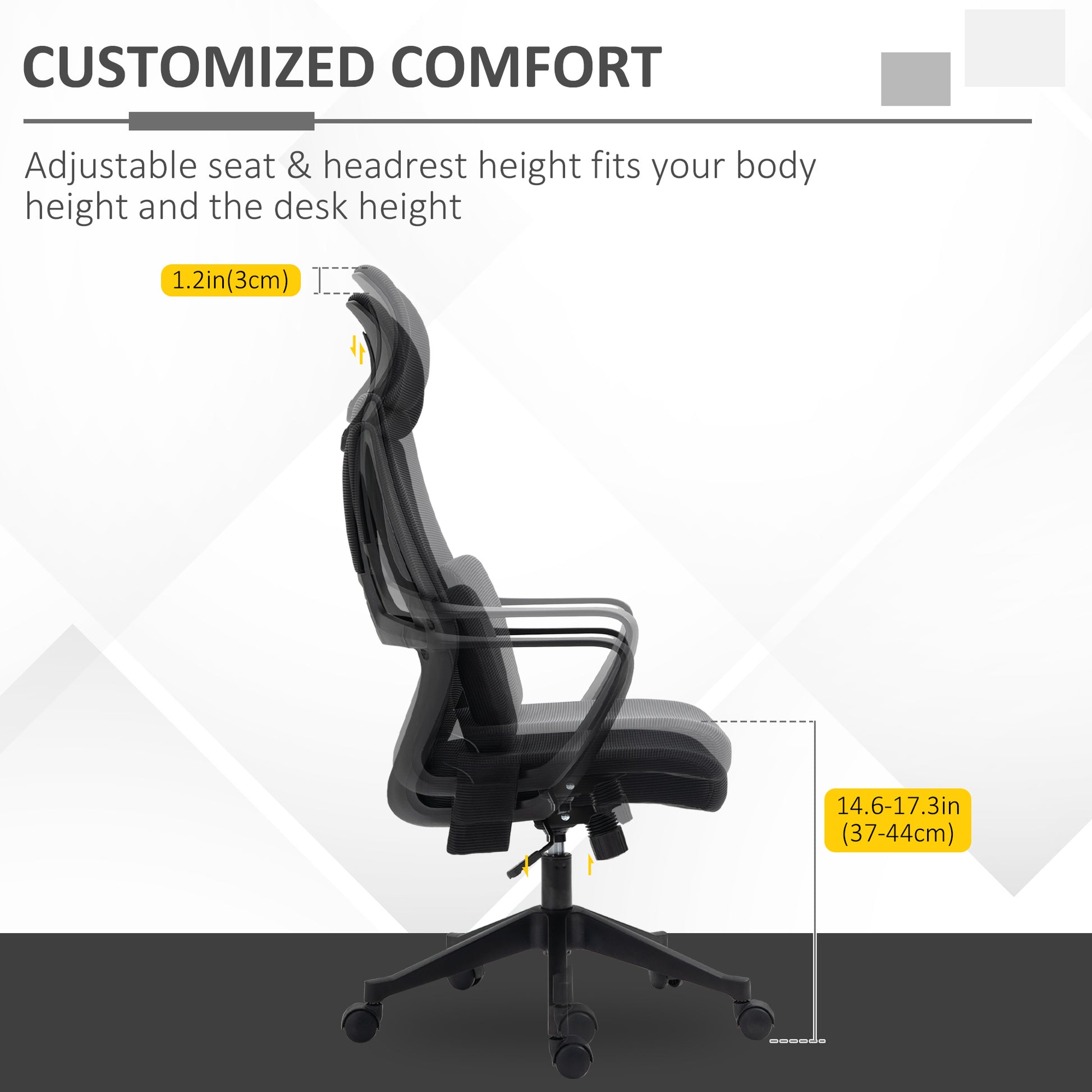 Ergonomic Mesh Office Chair with Massage Lumbar - Black-Office Products > Office Furniture > Office Chairs > Massage Chairs-DECOROLALA